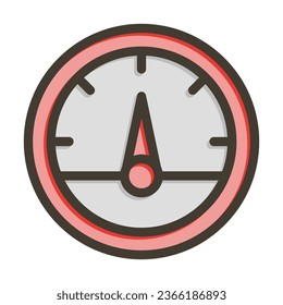 Temperature Indicator Vector Thick Line Filled Colors Icon For Personal And Commercial Use.
