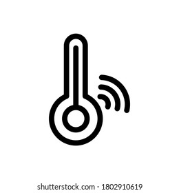 Temperature (Internet of Things) icon outline vector. isolated on white background 