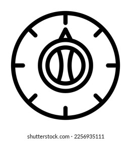 Temperature Knob Vector Line Icon Design