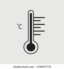 Temperature level glyph icon. Style is flat symbol.