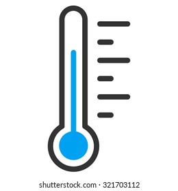 Temperature Level vector icon. Style is bicolor flat symbol, blue and gray colors, rounded angles, white background.