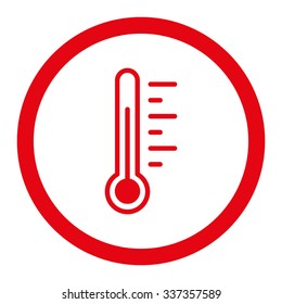 Temperature Level vector icon. Style is flat rounded symbol, red color, rounded angles, white background.