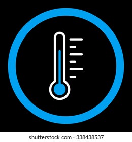 Temperature Level vector icon. Style is bicolor flat rounded symbol, blue and white colors, rounded angles, black background.