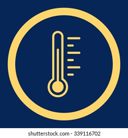 Temperature Level vector icon. Style is flat rounded symbol, yellow color, rounded angles, blue background.