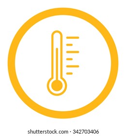 Temperature Level vector icon. Style is flat rounded symbol, yellow color, rounded angles, white background.