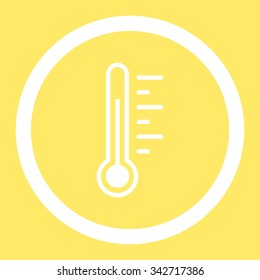 Temperature Level vector icon. Style is flat rounded symbol, white color, rounded angles, yellow background.