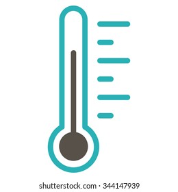 Temperature Level vector icon. Style is bicolor flat symbol, grey and cyan colors, rounded angles, white background.