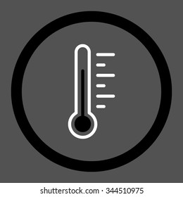 Temperature Level vector icon. Style is bicolor flat rounded symbol, black and white colors, rounded angles, gray background.