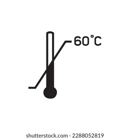 Temperature limit. Indicates the temperature limits to which the medial device can be safely exposed. 
Black symbol vector illustration isolated on white background. Medical devices - Symbol