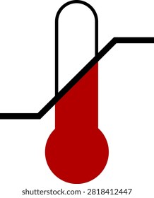 Temperature limit. Thermometer indicating the lower and upper temperature limits. Permissible temperature limits at which the product must be stored. Marking.