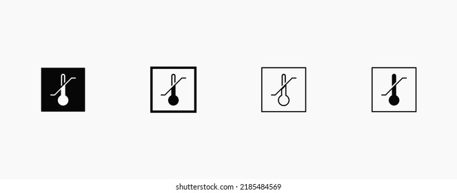 Temperature limitation packaging symbol. Thermometer vector icon. Temperature limit vector symbol