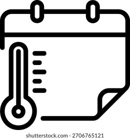 ícone de linha de temperatura vetor de ilustração