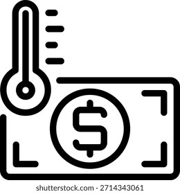ícone de linha de temperatura vetor de ilustração