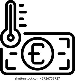 temperature line icon illustration vector