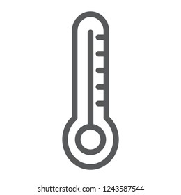 Temperature line icon, measurement and scale, thermometer sign, vector graphics, a linear pattern on a white background, eps 10.