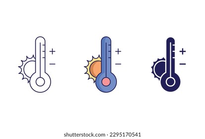 Temperature line and solid illustration icon