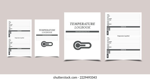 Temperature Log Book KDP Interior. Medical equipment and patient body temperature tracker interior