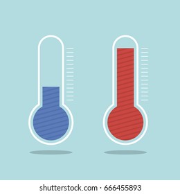Temperature logo. Thermometer icon. Measuring hot and cold temperature