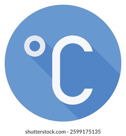 Temperature measurement unit icon representing Celsius, Fahrenheit, weather, and climate.