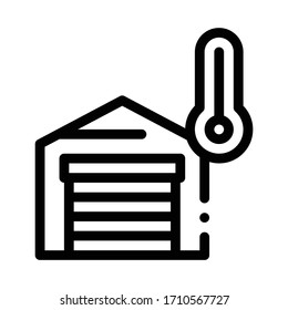 temperature measurements in garage icon vector. temperature measurements in garage sign. isolated contour symbol illustration