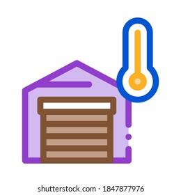 temperature measurements in garage icon vector. temperature measurements in garage sign. color symbol illustration