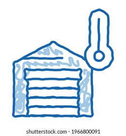 temperature measurements in garage sketch icon vector. Hand drawn blue doodle line art temperature measurements in garage sign. isolated symbol illustration