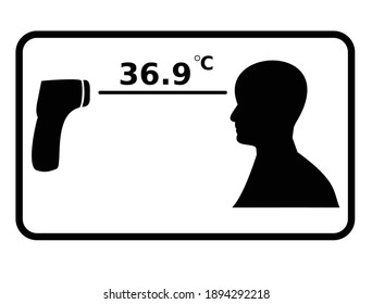 temperature measuring sign isolated on white background