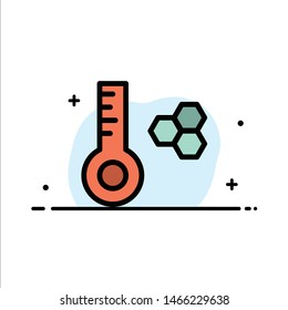 Temperature, Temperature Meter, Thermometer  Business Flat Line Filled Icon Vector Banner Template. Vector Icon Template background