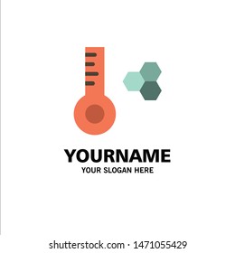 Temperature, Temperature Meter, Thermometer Business Logo Template. Flat Color. Vector Icon Template background
