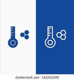 Temperature, Temperature Meter, Thermometer Line and Glyph Solid icon Blue banner Line and Glyph Solid icon Blue banner