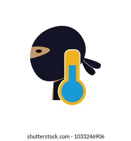 Temperature Ninja Logo Icon Design