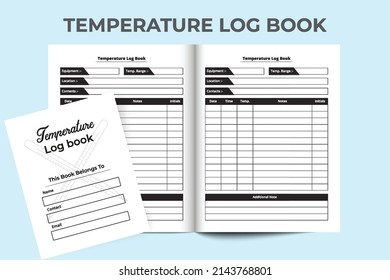 Temperature notebook interior with thermometers vector. Interior of a journal. Patient body heat tracker and fever medication planner. Temperature information checker medical accessories.