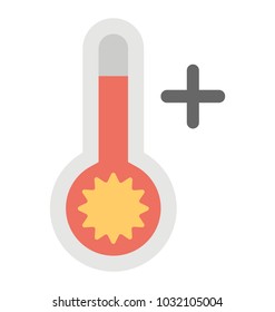 
Temperature on a thermometer showing exceeding normal range
