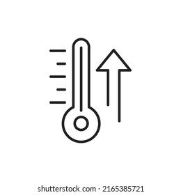 Temperature On The Thermometer Will Rise Icon. High Quality Black Vector Illustration.