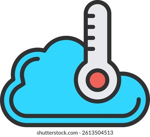 Temperature Outline Filled Style Icon