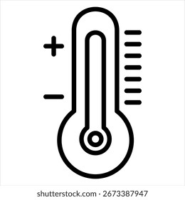 Ilustração de um ícone de contorno de temperatura