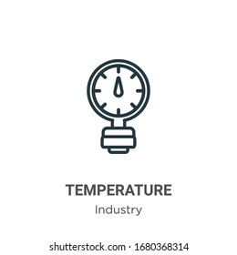 Temperature outline vector icon. Thin line black temperature icon, flat vector simple element illustration from editable industry concept isolated stroke on white background