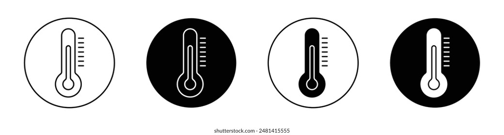 Temperature outlined icon vector collection.