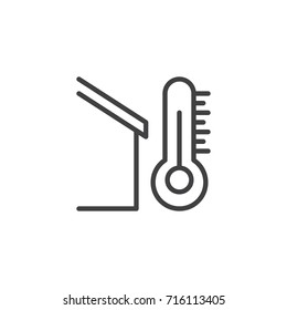 Temperature Outside Line Icon, Outline Vector Sign, Linear Style Pictogram Isolated On White. Symbol, Logo Illustration. Editable Stroke