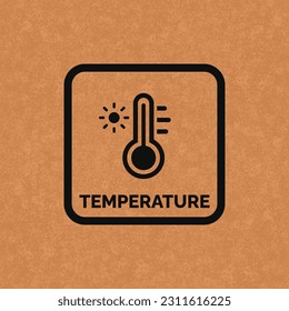 Símbolo de símbolo de icono de marca de embalaje de temperatura