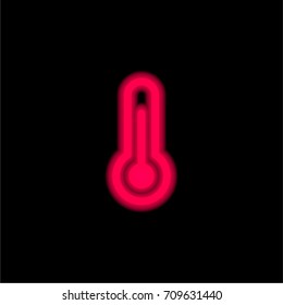 Temperature red glowing neon ui ux icon. Glowing sign logo vector