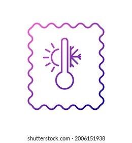 Temperature regime textile outline icon. Fabric feature. Wear industry. Thermal underwear. Material quality. Gradient symbol. Isolated vector stock illustration