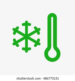 Temperature regulation im smart home. Termostats icon. Flat design vector illustration. Isolated on white background