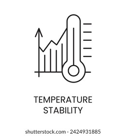 Icono de línea de resistencia a la temperatura en vector con trazo editable para embalaje