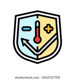 ícone de cor resistente à temperatura vetor. sinal resistente à temperatura. ilustração de símbolo isolado