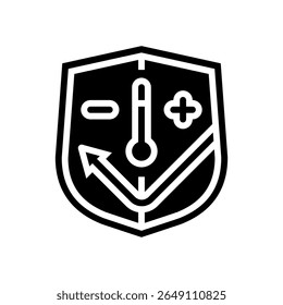 temperature resistant glyph icon vector. temperature resistant sign. isolated symbol illustration