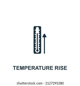 Temperature Rise icon. Monochrome simple icon for templates, web design and infographics