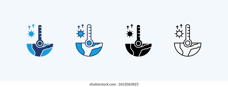 Temperature Rise Icon Set Multiple Style Collection