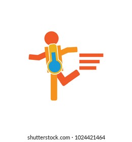 Temperature Run Logo Icon Design