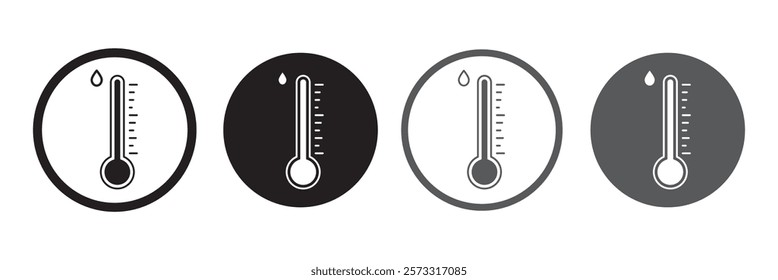 Temperature scale icon symbol. Weather sign. Thermometer with sun and snowflake icon. Hot and cold air temperature symbol in line and flat style for apps and websites, vector illustration
